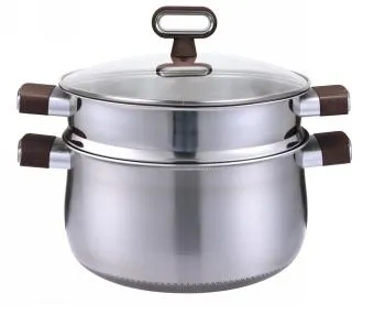 三层钢双面蚀刻涨型蒸屉汤锅
材料:304+铝+430