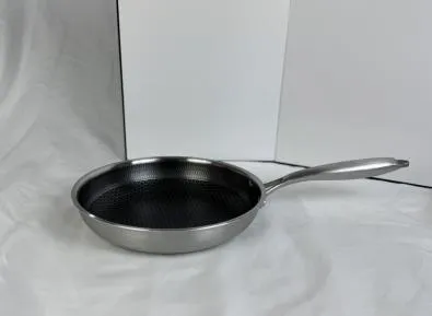 三层钢单面沙光煎锅
(带盖)